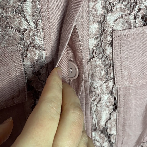 Lane Bryant woodrose longline lace anorak utility jacket size 14 / 16 petite - Picture 8 of 13